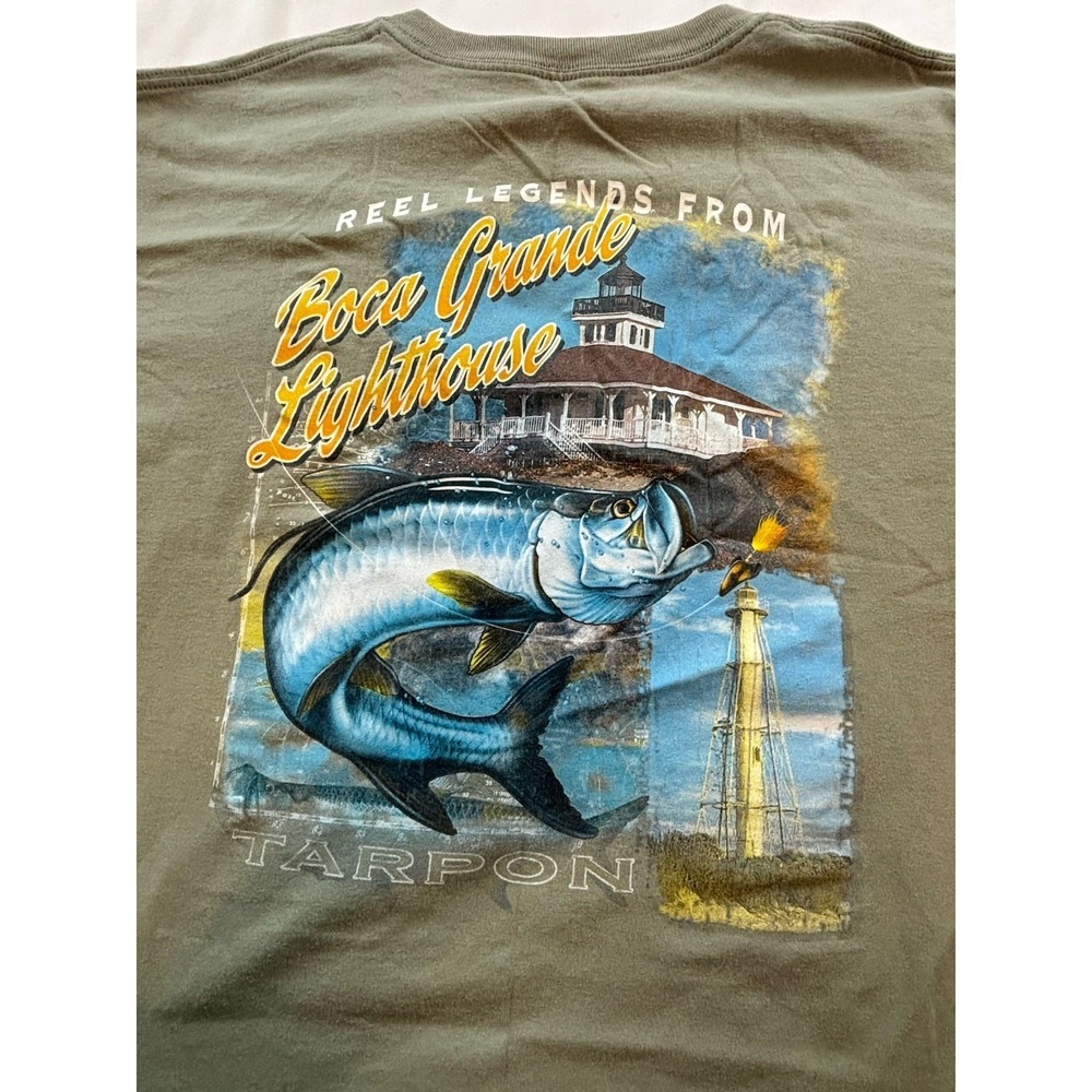 Reel Legends Shirt Mens XL Green Short Sleeve Fish Graphic Outdoor Casual Adult‎